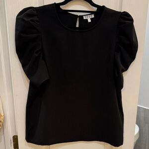TCEC Black Puff Sleeve Blouse